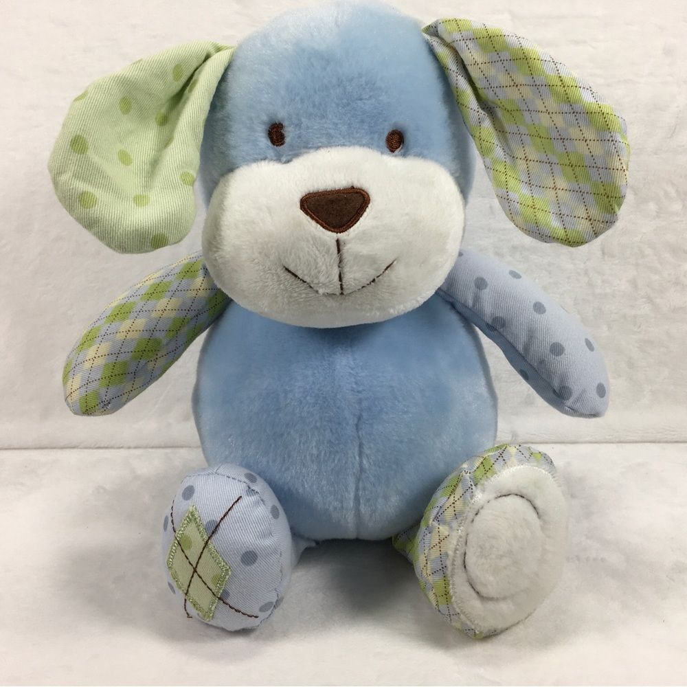 CoCaLo Bank My First Plush Bank Blue Puppy Doggie Bank With Attached Plug 11”